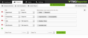 TMG Reporter Custom Report Filters
